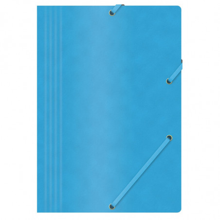 PAKIET Teczka z gumką OFFICE PRODUCTS, preszpan, A4, 390gsm, 3-skrz., niebieska
