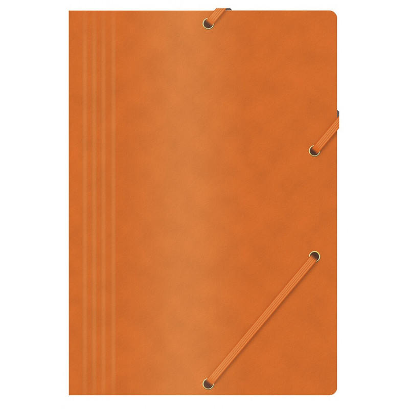 PAKIET Teczka z gumką OFFICE PRODUCTS, preszpan, A4, 390gsm, 3-skrz., pomarańczowa