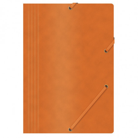 PAKIET Teczka z gumką OFFICE PRODUCTS, preszpan, A4, 390gsm, 3-skrz., pomarańczowa