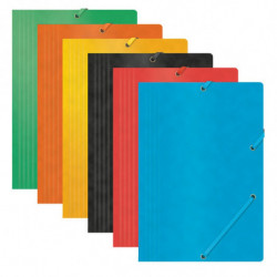 PAKIET Teczka z gumką OFFICE PRODUCTS, preszpan, A4, 390gsm, 3-skrz., pomarańczowa