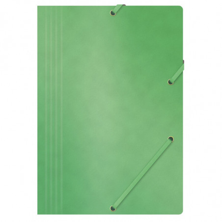 PAKIET Teczka z gumką OFFICE PRODUCTS, preszpan, A4, 390gsm, 3-skrz., zielona