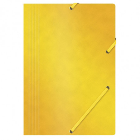 PAKIET Teczka z gumką OFFICE PRODUCTS, preszpan, A4, 390gsm, 3-skrz., żółta