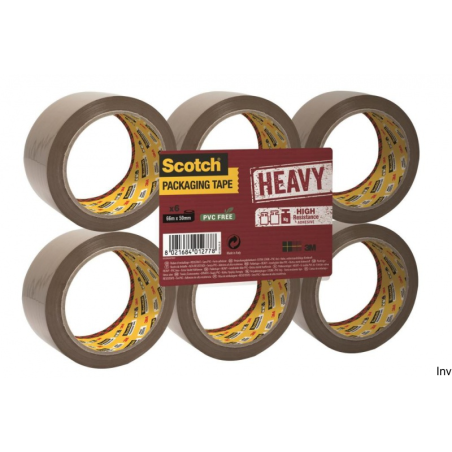 Taśma pakowa Scotch 3M HEAVY kauczukowa brązowa 50mm 66m do wysyłek i przewożenia paczek