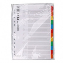 Przekładki OFFICE PRODUCTS, karton, A4, 227x297mm, 12 kart, lam. indeks, mix kolorów