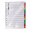 Przekładki OFFICE PRODUCTS, karton, A4, 227x297mm, 12 kart, lam. indeks, mix kolorów