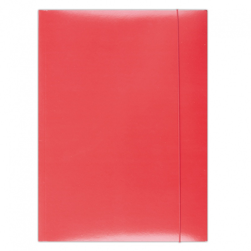 Teczka z gumką OFFICE PRODUCTS, karton, A4, 300gsm, 3-skrz., czerwona