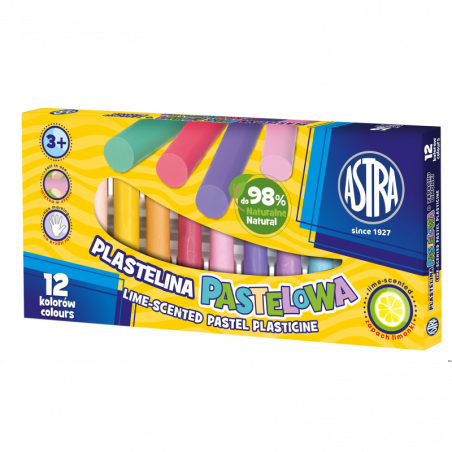 Astra plastelina pastelowa 12 kolorów o zapachu limonki do nauki i zabawy