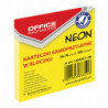 PAKIET Bloczek samoprzylepny OFFICE PRODUCTS, 76x76mm, 1x100 kart., neon, żółty