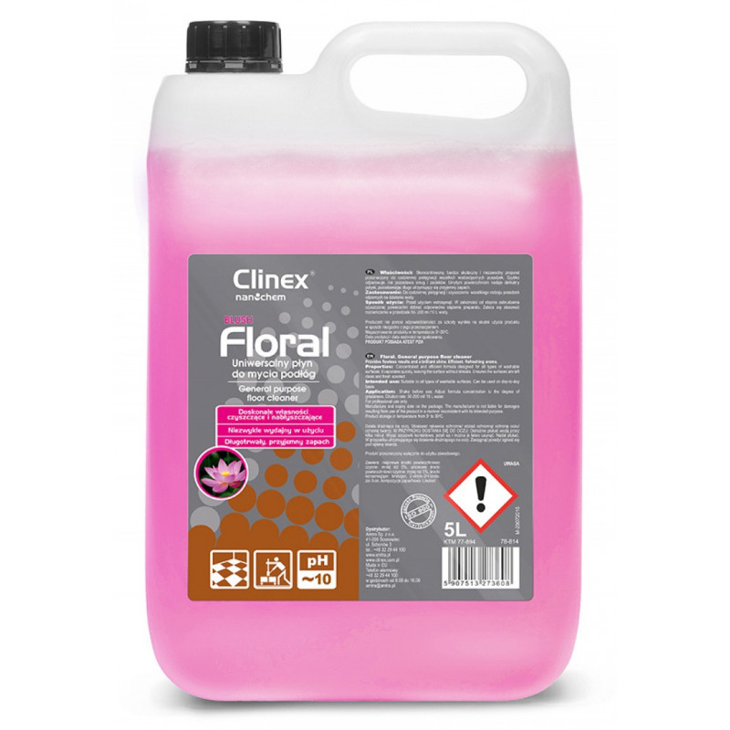 Uniwersalny płyn CLINEX Floral, do mycia podłóg, Blush, 5l