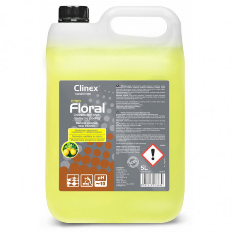 Uniwersalny płyn CLINEX Floral, do mycia podłóg, Citro, 5l