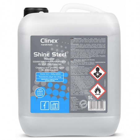 Preparat CLINEX Shine Steel, czyszcząco-nabłyszczający, do stali nierdzewnej, 5l