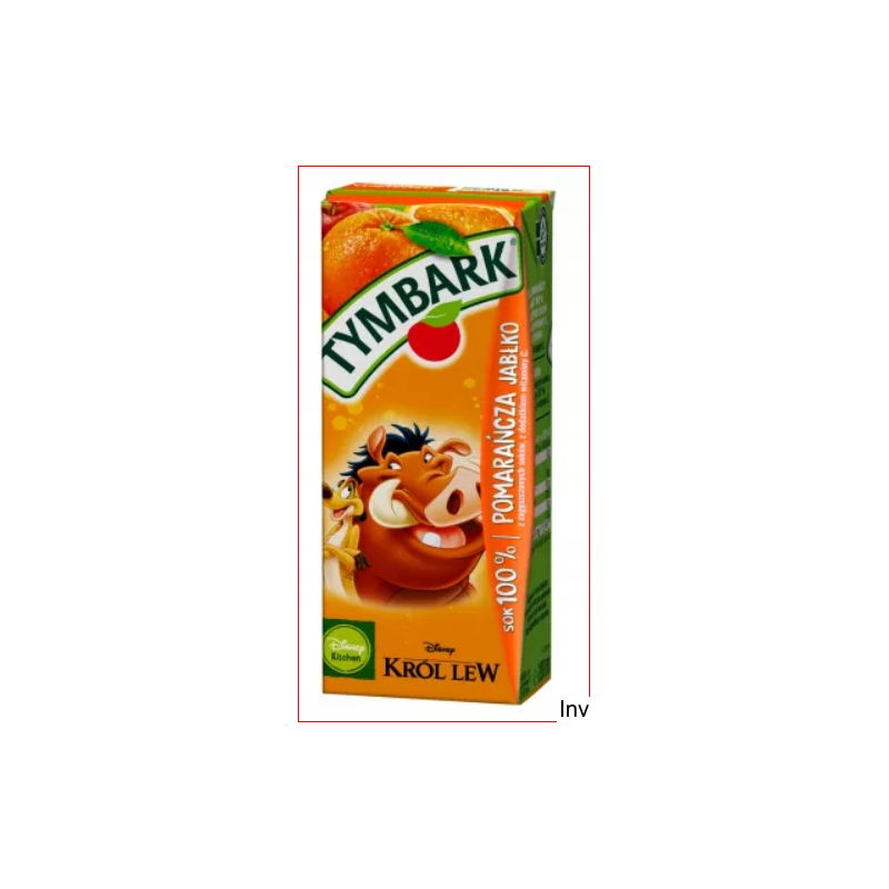Sok TYMBARK pomarańcza-jabłko 200 ml (27 sztuk w kartoniku)