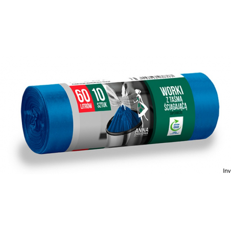 Worki na śmieci 60l, niebieskie, 10 sztuk, supermocne, Stella