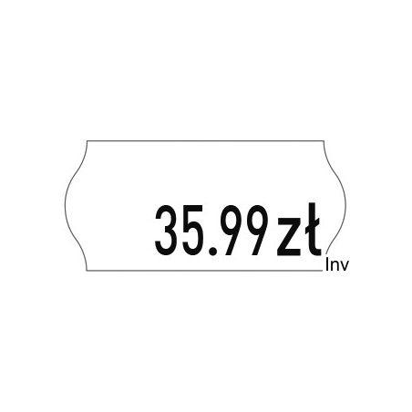 Etykiety cenowe Meto 26x12 mm białe, 6 rolek po 1000 sztuk, z klejem usuwalnym, certyfikat FSC