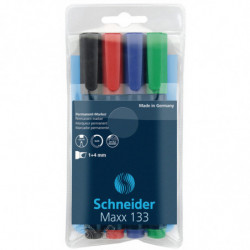 Zestaw markerów uniwersalnych SCHNEIDER Maxx 133, 1-4mm, 4 szt., miks kolorów