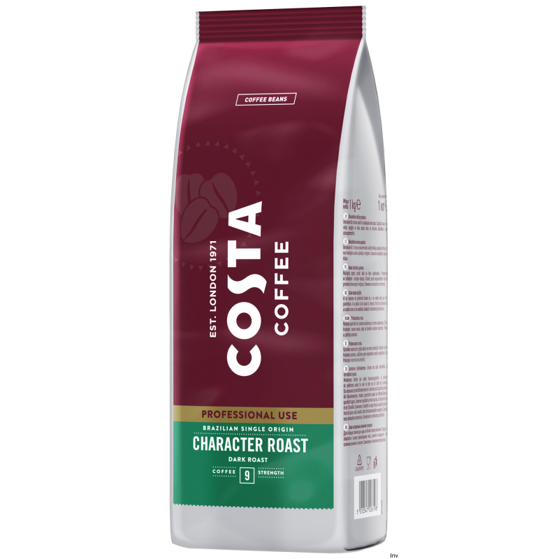 Costa Coffee Kawa ziarnista Pro Brazilian Blend 1kg 100% Arabica ciemno palona