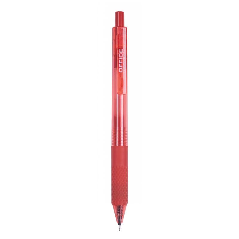 PAKIET Długopis automatyczny żelowy OFFICE PRODUCTS,gr. linii 0,25mm, dł. linii 1200m, czerwony