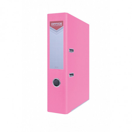 Segregator OFFICE PRODUCTS Officer z szyną, PP, A4/75mm, różowy