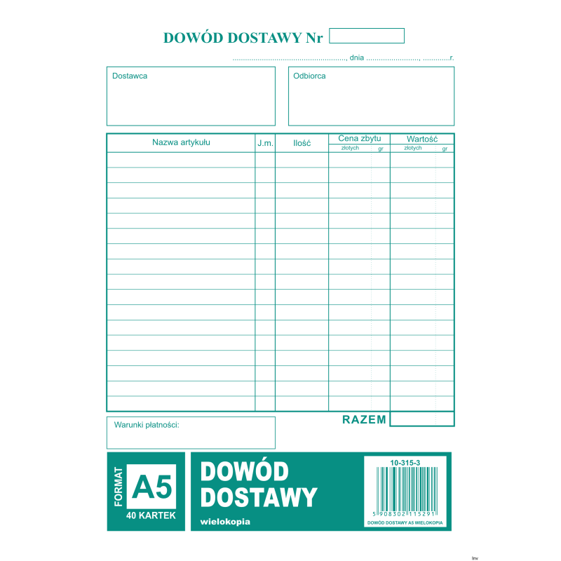 315-3 Dowód dostawy A5 80 kartek  MICHALCZYK i PROKOP