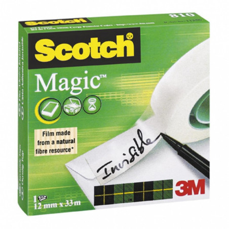 Taśma biurowa SCOTCH Magic (810), matowa, 12mm, 33m