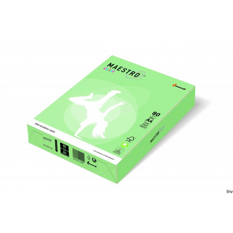 Papier xero Maestro Color A4 80 g seledynowy opakowanie 250 arkuszy