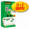 Taśma biurowa SCOTCH Magic (8-1933R14 TPR), matowa, 19mm, 33m, 12szt., 2 rolki GRATIS