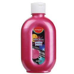 Farba plakatowa KEYROAD, metaliczna, 300ml, butelka, czerwona