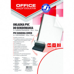 Okładki do bindowania OFFICE PRODUCTS, PVC, A4, 150mikr., 100szt., transparentne