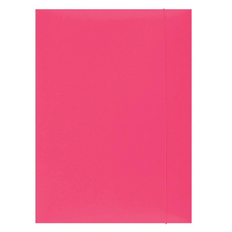 Teczka z gumką OFFICE PRODUCTS, karton, A4, 300gsm, 3-skrz., różowa