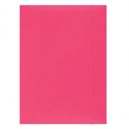 Teczka z gumką OFFICE PRODUCTS, karton, A4, 300gsm, 3-skrz., różowa