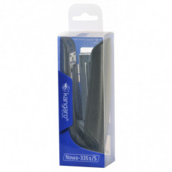 Zszywacz KANGARO Nowa-335S/S, zszywa do 30 kartek, metalowy, w pudełku PP, metaliczny szary