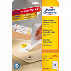 Etykiety uniwersalne Avery Zweckform L6031REV-25 96 x 16,9 mm, 800 sztuk, białe, A4, usuwalne