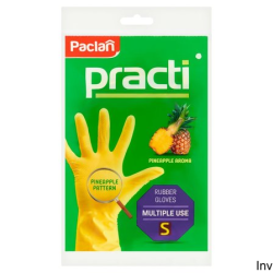 PACLAN Rękawice gumowe S żółte