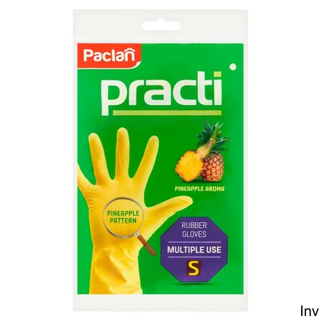 PACLAN Rękawice gumowe S żółte