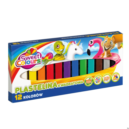 Plastelina Koma 12 kolorów kwadratowa 91635