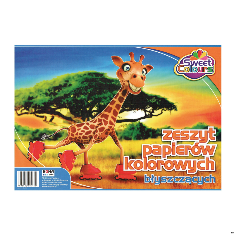 Zeszyt błyszczących papierów kolorowych A4 Koma Plast 09484