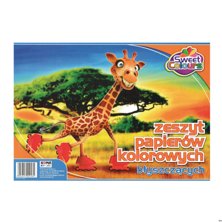 Zeszyt błyszczących papierów kolorowych A4 Koma Plast 09484