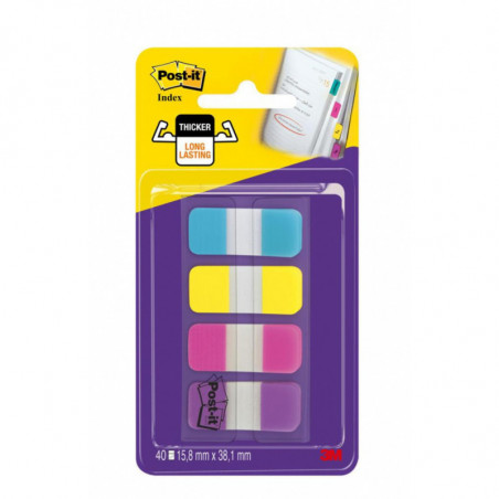 Zakładki indeksujące POST-IT do archiwizacji (676-AYPV), PP, silne, 15,8x38,1mm, 4x10 szt., mix kolorów