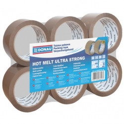 PAKIET Taśma pakowa DONAU Hot-Melt , 48mm, 66m, 50mikr., brązowa
