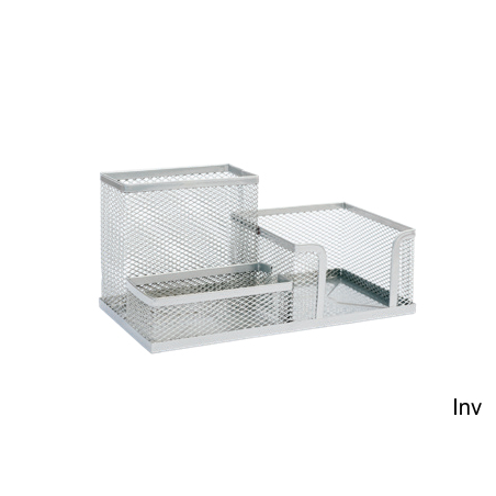 Przybornik na biurko Dotts siatka srebrny 205x103x98 mm