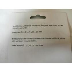Komplet kluczy imbusowych Noname - różne rozmiary w etui