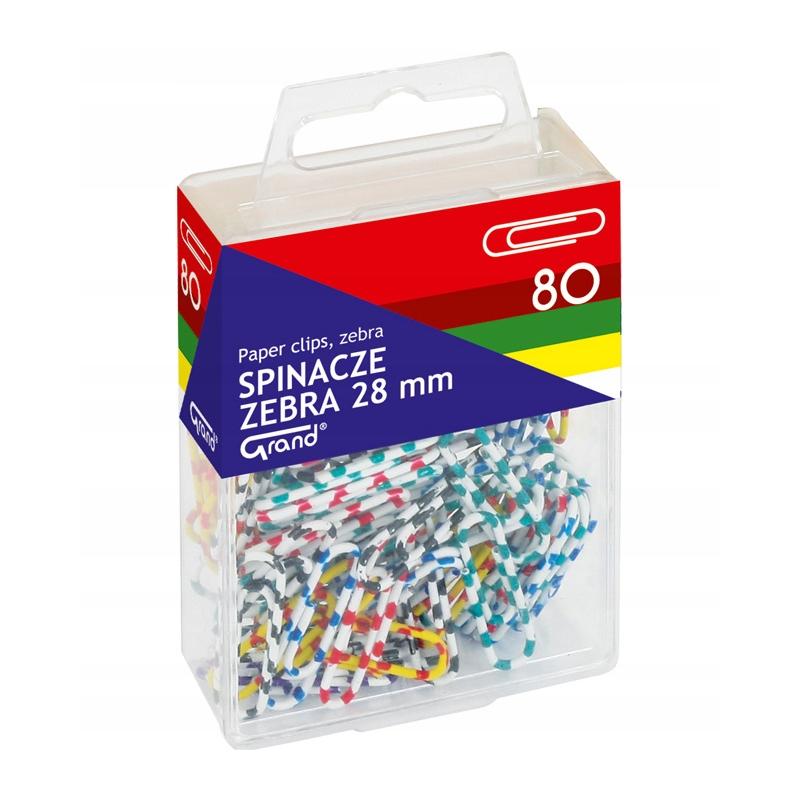 Spinacz okrągły zebra R28 Grand 80 sztuk