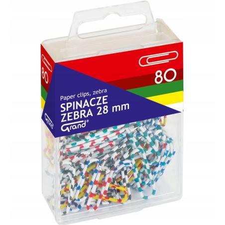 Spinacz okrągły zebra R28 Grand 80 sztuk