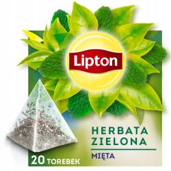 Lipton Herbata Zielona Piramidka Miętowa 20 torebek
