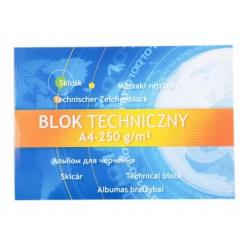 Blok techniczny biały A4 10 sztuk 160 g Kreska