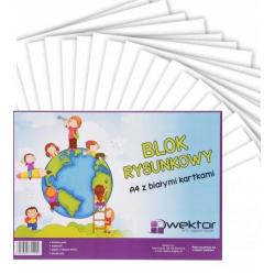 Blok techniczny biały A4 10 sztuk 160 g Kreska