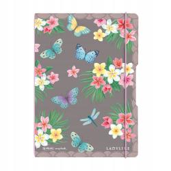 Notatnik A4 2x40 kartek linia/kratka PP flex ladylike butterfli Herlitz