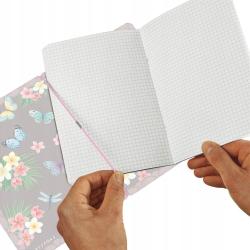 Notatnik A4 2x40 kartek linia/kratka PP flex ladylike butterfli Herlitz