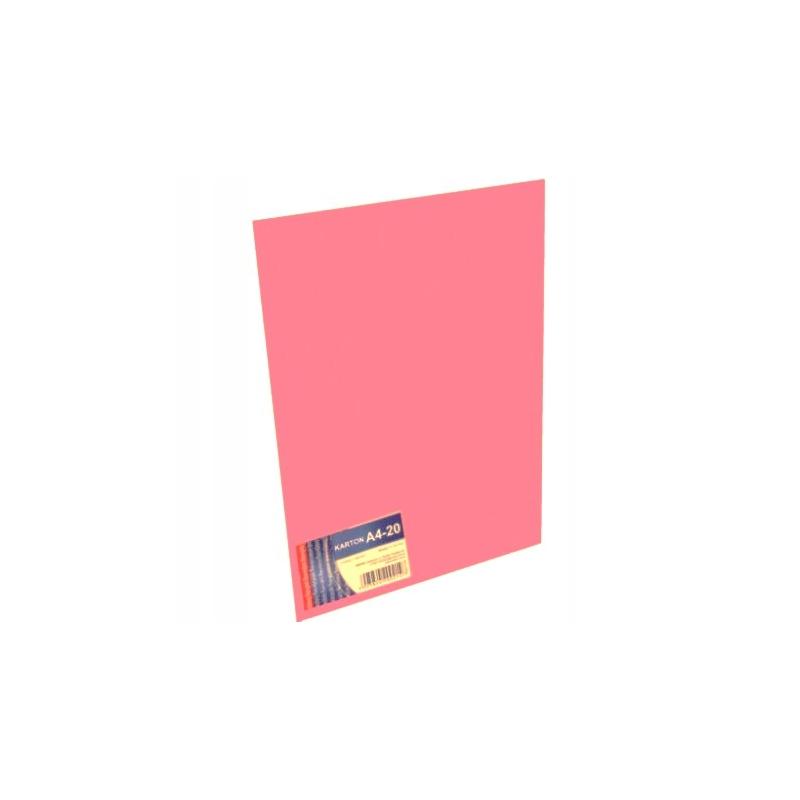 Brystol A4 170g różowy FLUO Kreska 20 sztuk