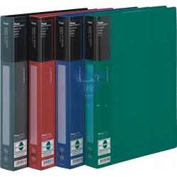 Album ofertowy Pentel WING, 60 kieszeni, czerwony, z matowymi koszulkami i etykietą na grzbiecie